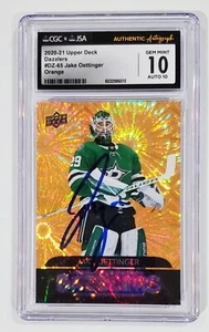 2020-21 UD DAZZLERS #DZ-65 JAKE OETTINGER CARTA FIRMATA CGC JSA MINT 10 AUTO 10 - Foto 1 di 1