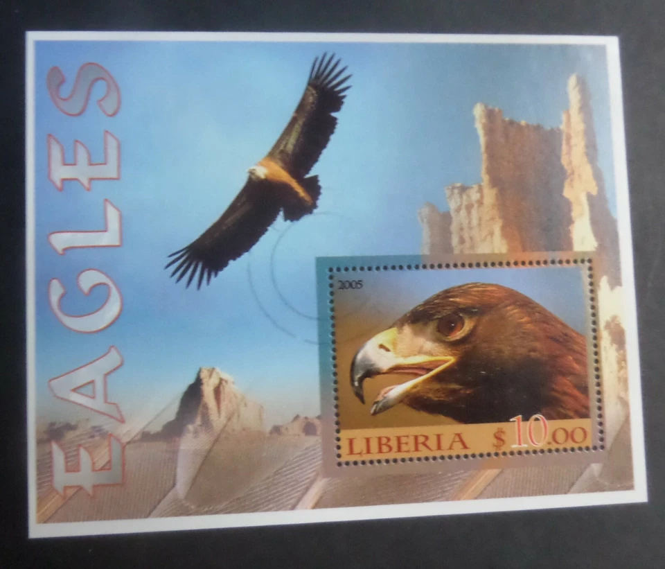 Liberia 2005 Eagles flying bird  miniature sheet MS CTO - Image 1 of 1