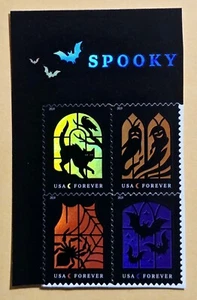 U.S.A. Spooky Silhouettes. Forever stamps 2019. Block of 4v. - Picture 1 of 1