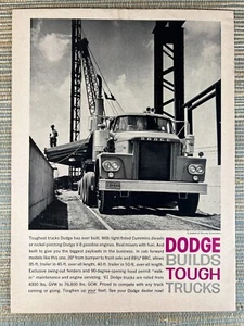 Dodge Builds Tough Trucks Cummins Diesel Chrysler 1961 Vintage Print Ad - Bild 1 von 1