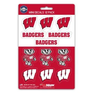 Wisconsin Badgers Mini Decals - 12 Pack - Picture 1 of 1