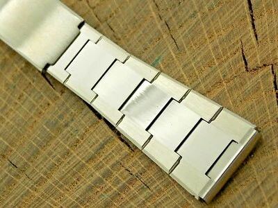 Correa de reloj Baldwin vintage sin usar 19 mm lengüeta recta despliegue de acero inoxidable NOS Foto 1 de 4