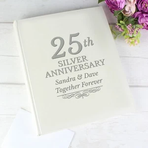 Personalised Wedding Anniversary Traditional Photo Album Silver Ruby Golden Gift - Picture 1 of 8
