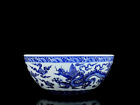 Antique Old China Blue&White Porcelain Xuande Annual System Dragon Pattern Bowls