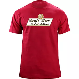 Camiseta Clásica Draft Cerveza No Soldados Vintage Letrero Divertida - Imagen 1 de 2