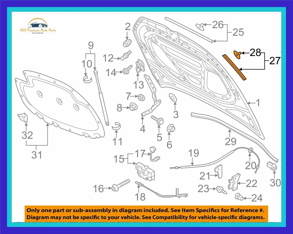 VW Volkswagen OEM 15-19 Golf GTI Alltrack capó junta de sellado delantero resistente al clima Foto 1 de 1