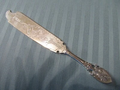 GORHAM LILY Cake SAW Knife STERLING SILVER .925 Lily of the Valley ENGRAVED - Image 1 of 4