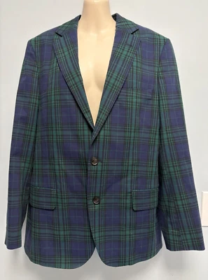 Blazer de tartán negro a cuadros verde y azul para hombre Vineyard Vines nuevo con etiquetas Foto 1 de 4