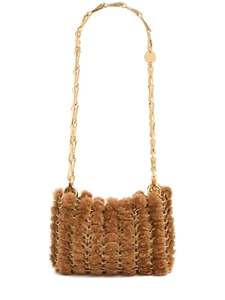 RABANNE Sparkle Nano Sphere Camel/Gold Shoulder Bag New And Authentic - Picture 1 of 3