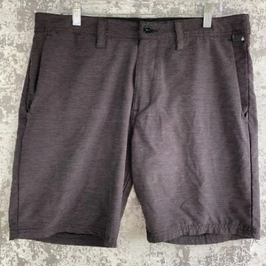 Volcom Chino Shorts Mens 34 Black Fit Flat VMonty True To This Golf Casual Skate - Picture 1 of 16