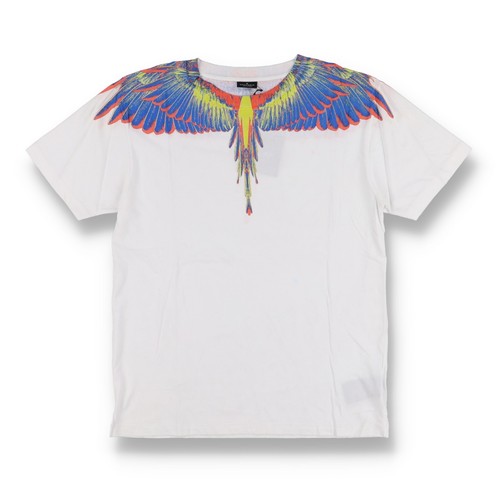 T shirt Marcelo Burlon bianca multicolore ali Taglia M SS20 $320