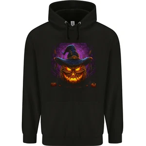 Evil Halloween Pumpkin Face 1 Childrens Kids Hoodie - Picture 1 of 3