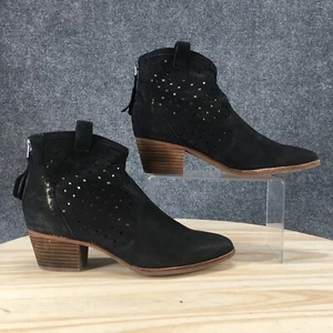 Sam Edelman Western Boots Womens 8.5 Black Reynolds Cut Out Ankle Bootie Leather - Picture 1 of 14