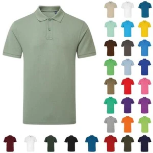 Camisa polo para hombre manga corta cuello liso peinado algodón informal Prendas para el torso - Imagen 1 de 49