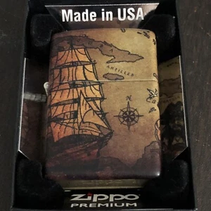 2020 Zippo PREMIUM Feuerzeug Piraten Segelschiff Old World Map Design Neu in Box - Bild 1 von 8