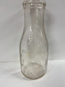 Old Hood Dairy Milk Glass Bottle One Pint 1941 - Picture 1 of 12