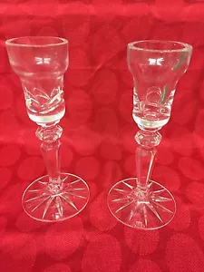 Waterford coppia portacandele in cristallo alto 6" 2, firmati - Foto 1 di 7