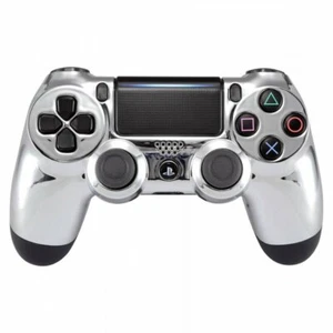 Chrome silver Custom UN-MODDED Controller Exclusive Design for PS4 - Picture 1 of 2