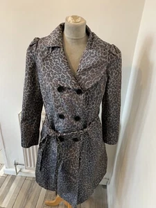 BIBA Animal CAMUFLAJE Mac Gabardina Chaqueta con Cinturón Talla 12 - Imagen 1 de 5