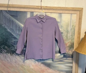 Women's Plus Size Lilac Ribbed Long Sleeve Blouse By Appleseeds Sz. 20 - Picture 1 of 12
