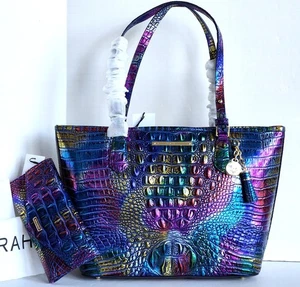 🌹Brahmin Medium Asher Tote Spotlight Leather Shoulder Bag + Tri-fold Wallet NWT - Picture 1 of 12