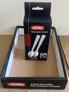 BRAND NEW Thermos 2 Stainless Steel Collapsible Replacement Spoons FAST SHIP - Picture 1 of 7