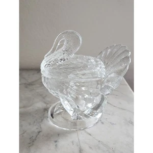 L.E. Smith Tom Turkey Glass Covered Candy Dish - Picture 1 of 8