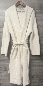 Barefoot Dreams CozyChic gerippter Morgenmantel mit Kapuze creme off white Gr. 2 NEU - Bild 1 von 3