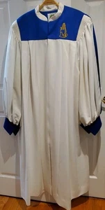 MURPHY ROBES Clero Coro Pastore Ministro Blu/Avorio -Zip Anteriore-Polsini Taglie Forti - Foto 1 di 16