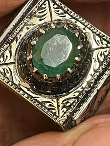 Emerald Ring For Manifestation And Health Positive Energy Islamic Jewelry Bold - Picture 1 of 4