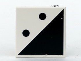 Lego 3068pb0193 Tile 2x2 White with 2 Black Dots Triangle Games Ramses 3843 A100