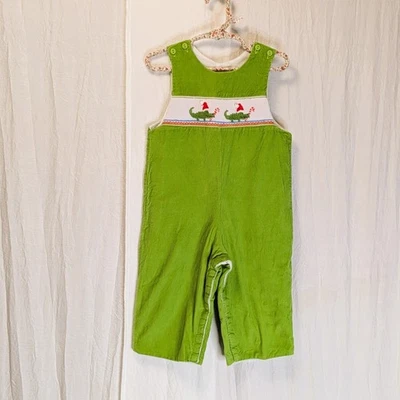 ANAVINI Mameluco Calado a Mano Completamente Forrado Pana Navidad Gator Talla 24m Foto 1 de 4