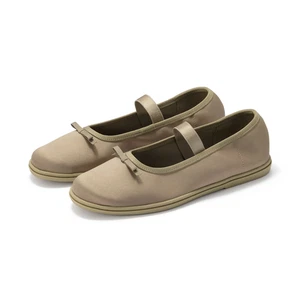 Muji Women's Water-repellent Strap Ribbon Flat Shoes with Soft Insoles Brown - Picture 1 of 6