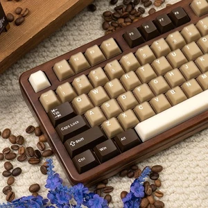 164 Tasten Kaffee Translucent Keycaps Doubleshot PBT Cherry Profile Keycap Set... - Bild 1 von 8