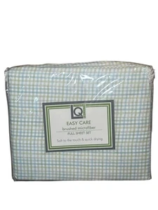 Living Quarters Easy Care Brushed Microfiber Full Sheet Set – Plaid Blue Green - Picture 1 of 1