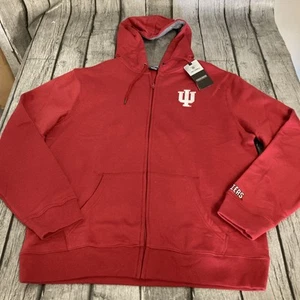 NWT Men’s Top Of The World Indiana Hoosiers Full Zip Hoodie Large Red - Picture 1 of 10