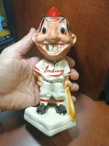 Vintage Stanford Pottery Cleveland Indians Mascot Gold Tooth Chief Wahoo Bank - Picture 1 of 10