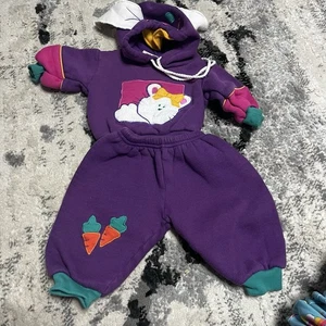 Vintage 80’s Circo Graphic Sweat Suit Outfit Set Size 0-3 Bunny Easter Hop - Picture 1 of 8