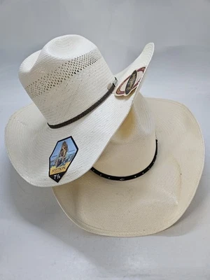Chapéu caubói Stetson Plait 10X e 10X Haggerman natural, masculino tamanho 7 1/8 - Imagem 1 de 4