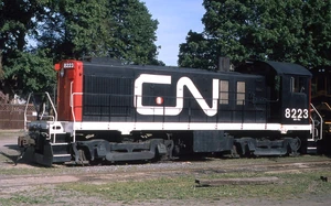 Original Slide: Canadian National MLW S-7 8223 - Restored on CACV - Picture 1 of 1