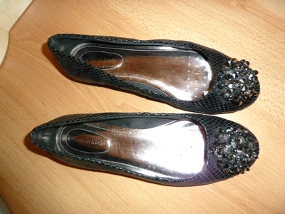 CALVIN KLEIN tolle Damen Leder Ballerinas Slipper  Gr. 36,5 / 37 s. Beschreibung - Bild 1 von 4