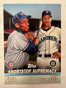 2000 TOPPS SHORTSTOP SUPREMACY # TC6 ERNIE BANKS & ALEX RODRIGUEZ - Picture 1 of 2