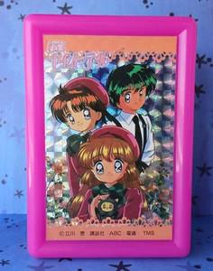 Saint Tail Prism Hologram Pink Hard Plastic Trading Card Case Vintage Japan - Picture 1 of 9