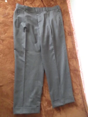 Pantalones de Lana Ralph Lauren Etiqueta Púrpura 36 (36x26.5) Gris Plisado Puños Italia Foto 1 de 4