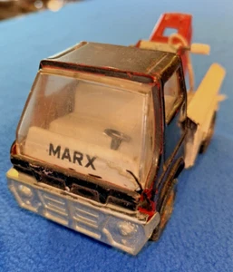 Marx Tow Truck Wrecker Red & White Pressed Steel Toy 1968 Made in Japan - Picture 1 of 12