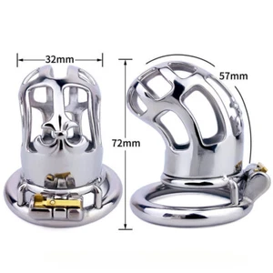 Stainless Steel Male Chastity Device Men Metal Chastity Cage Locking Belt - Picture 1 of 17