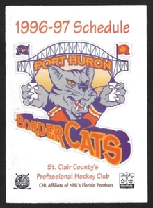 RARE 1996-97 Port Huron Border Cats CoHL UHL IHL Hockey Schedule !!! Ameritech - Picture 1 of 1