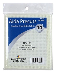 Antique, Aida Precuts- Cross-Stitching Fabric / 14 Ct -- 15" x 18" -- Ref. #3504 - Picture 1 of 3