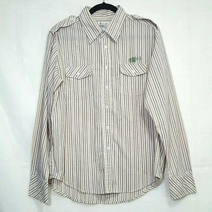 Paul Frank Industries long sleeve striped shirt size M house trees chest logo - Picture 1 of 11