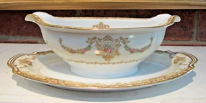 Noritake China CAMILLA SAUCIERE mit angesetztem Unterteller Goldrand klassisch - Bild 1 von 23